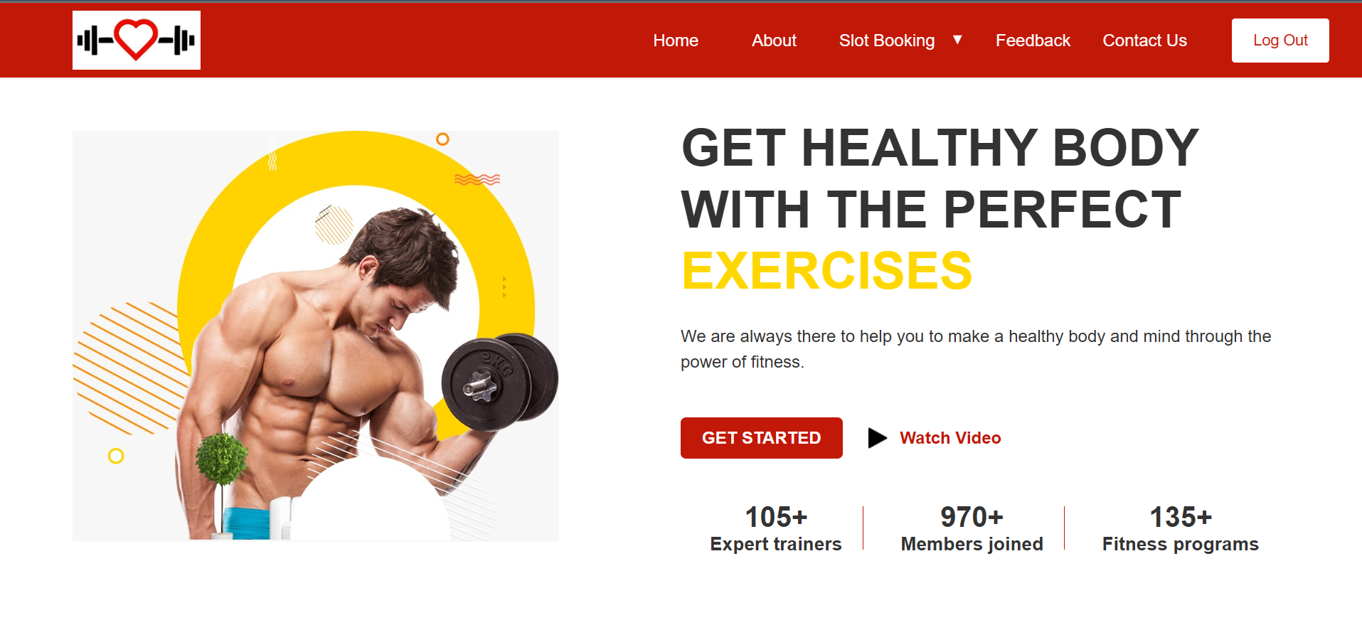 Gym Management System Home Page